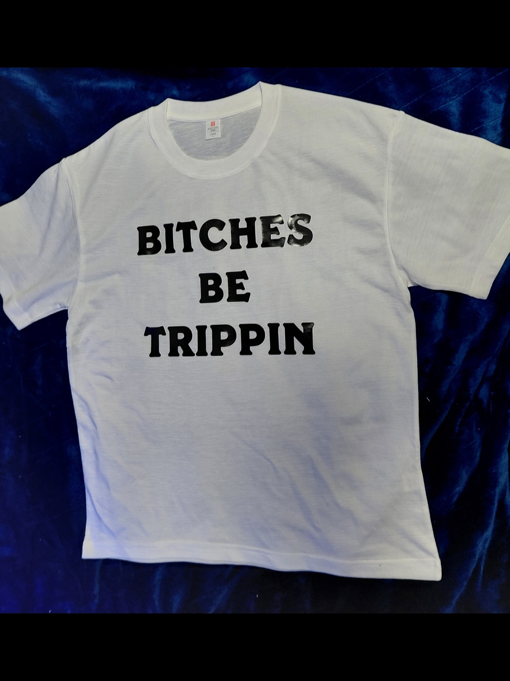 White Graphic Tee with Bold Black Text - Casual Men Shirt